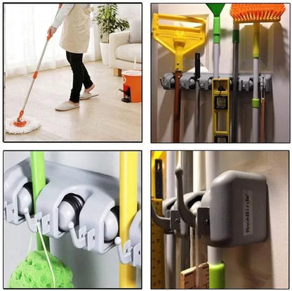 Brooms & Toiletries Organizer – Wall Mounted Storage Rack UK